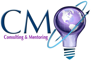 Logo de CMO Consulting & Mentoring, símbolo de innovación, internacionalización, agilidad, creatividad y dinamismo en consultoría y capacitación empresarial.